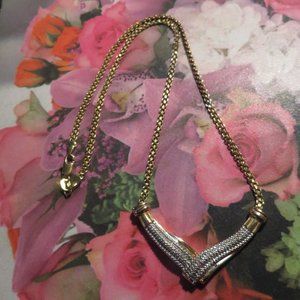 ❤️BR SUN Rhinestone and Gold Necklace 17”